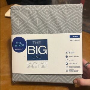 The Big One Easy-Care Twin XL Sheet Set in Light Gray